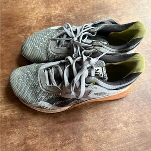 Reebok Gray and Lime NanoX Athletic Sneakers